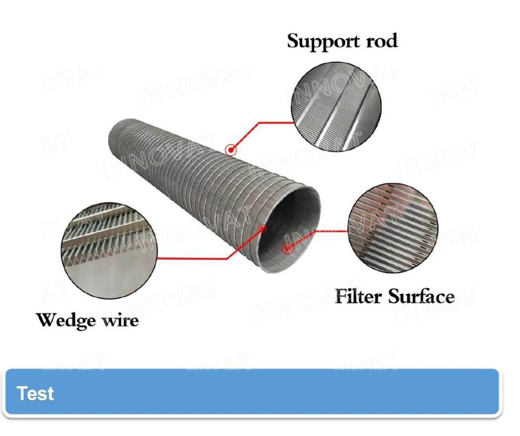 Wedge Wire Dscreen Filter Wrapped Continuous Slot Screen for Water Well Drilling