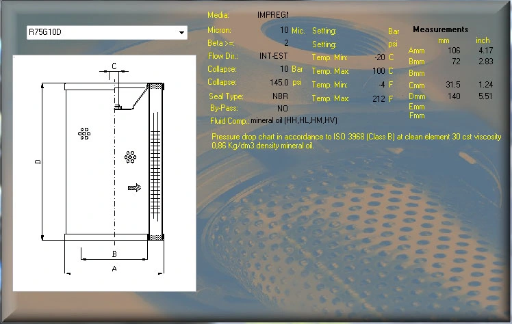 10 Micron Good Quality Industrial Glass Fiber Hydraulic Oil Element Filter