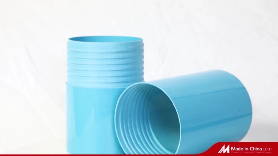 Muffenende und bündiges Gewindeende PVC-Wasserbrunnengehäuse und Siebrohr in blauer Farbe für den afrikanischen, europäischen und amerikanischen Markt